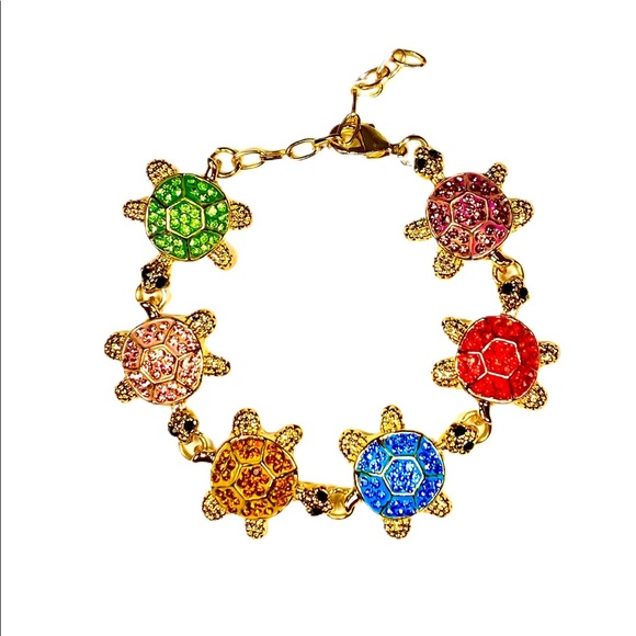 Jewelry - Multicolor Austrian Crystal Turtle Bracelet